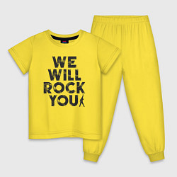 Пижама хлопковая детская Rocking Queen, цвет: желтый