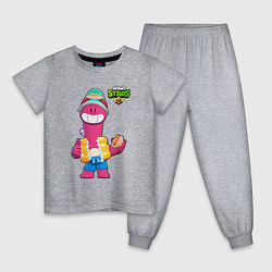 Пижама хлопковая детская Даг Бравлы, цвет: меланж