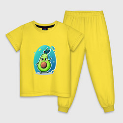 Пижама хлопковая детская Cute avocado, цвет: желтый
