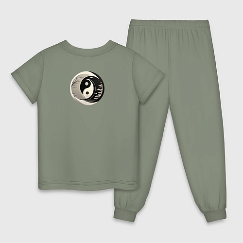 Детская пижама Скура с инь и янь / Авокадо – фото 2