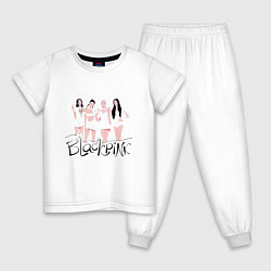 Пижама хлопковая детская Популярные девчонки, цвет: белый