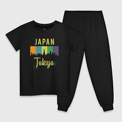 Пижама хлопковая детская Токио Япония, цвет: черный