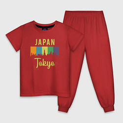 Пижама хлопковая детская Токио Япония, цвет: красный