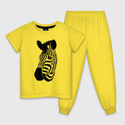 Пижама хлопковая детская Голова зебры, цвет: желтый