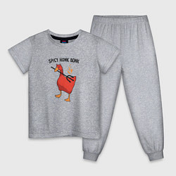 Пижама хлопковая детская Spicy honk bonk - Untitled Goose Game, цвет: меланж