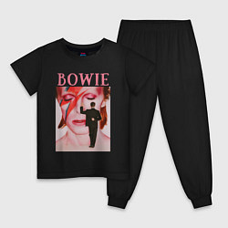 Пижама хлопковая детская David Bowie 90 Aladdin Sane, цвет: черный