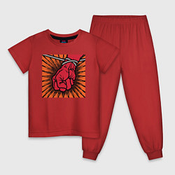 Пижама хлопковая детская Обложка альбома St Anger группы Metallica, цвет: красный