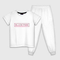 Пижама хлопковая детская Black pink - logotype - South Korea, цвет: белый