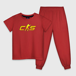 Пижама хлопковая детская CS2 yellow logo, цвет: красный