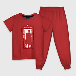 Пижама хлопковая детская Doctor who tardis, цвет: красный