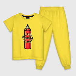 Пижама хлопковая детская Боксерский клуб, цвет: желтый