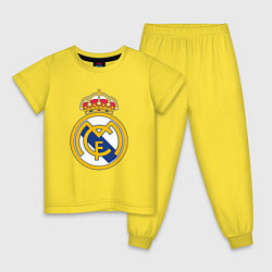 Пижама хлопковая детская Real madrid fc sport, цвет: желтый