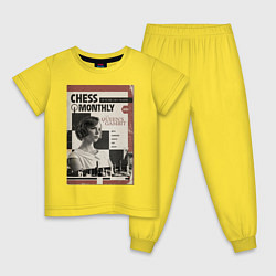 Пижама хлопковая детская Ход королевы винтаж, цвет: желтый