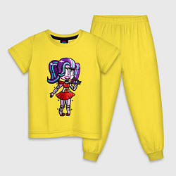 Пижама хлопковая детская Цирковая Малышка выступает, цвет: желтый