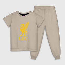 Пижама хлопковая детская Liverpool sport fc, цвет: миндальный