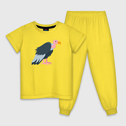 Пижама хлопковая детская Стервятник птица, цвет: желтый