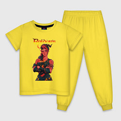 Пижама хлопковая детская Карлах - врата балдура, цвет: желтый