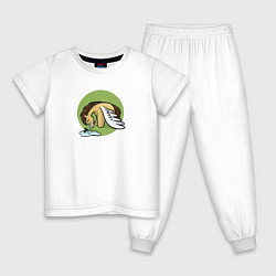 Пижама хлопковая детская Грустный литпони, цвет: белый