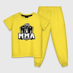 Пижама хлопковая детская Турнир MMA, цвет: желтый