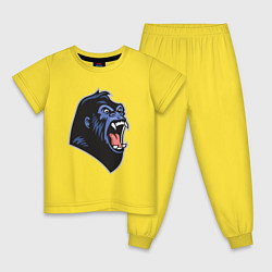 Пижама хлопковая детская Крик гориллы, цвет: желтый