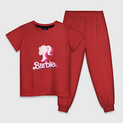 Пижама хлопковая детская Барби - объемная фигурка, цвет: красный