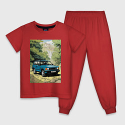 Пижама хлопковая детская Land Rover - Range Rover 1998, цвет: красный