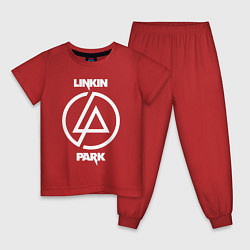 Пижама хлопковая детская Linkin Park logo, цвет: красный