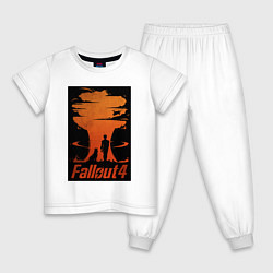 Пижама хлопковая детская Fallout 4 dog, цвет: белый