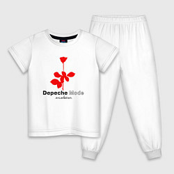 Пижама хлопковая детская Depeche Mode - Violator album logo, цвет: белый