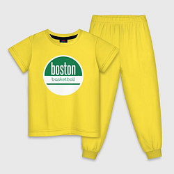 Пижама хлопковая детская Boston basket, цвет: желтый