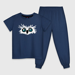 Пижама хлопковая детская Взьерошеная сова, цвет: тёмно-синий