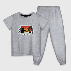 Пижама хлопковая детская Титан Спикермен с титаном Камераменом, цвет: меланж
