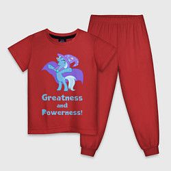 Пижама хлопковая детская Величие и могущество Трикси, цвет: красный