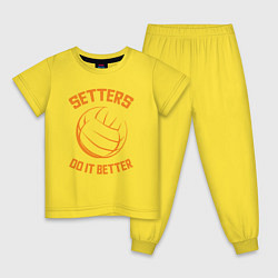 Пижама хлопковая детская Setters do it better, цвет: желтый