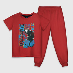 Пижама хлопковая детская Tl gato negro, цвет: красный