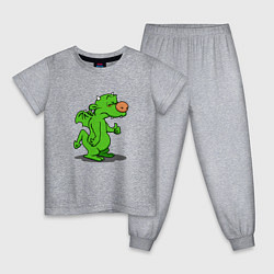 Пижама хлопковая детская Просто дракон 2024, цвет: меланж