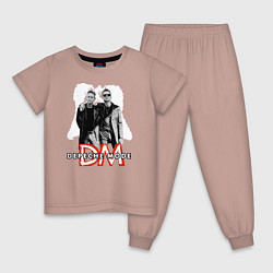 Пижама хлопковая детская Depeche Mode - Dave and Martin memeto mori tour, цвет: пыльно-розовый