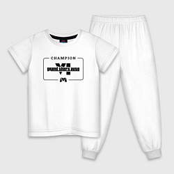 Пижама хлопковая детская GTA6 gaming champion: рамка с лого и джойстиком, цвет: белый