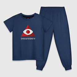 Пижама хлопковая детская SecuroServ - private security organization, цвет: тёмно-синий