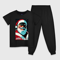 Пижама хлопковая детская Arnold Schwarzenegger - Santa Claus, цвет: черный