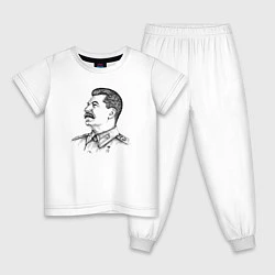 Пижама хлопковая детская Профиль Сталина, цвет: белый