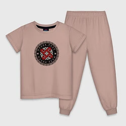 Пижама хлопковая детская Славянский оберег колядник, цвет: пыльно-розовый
