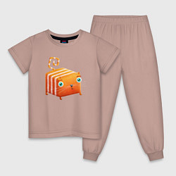 Пижама хлопковая детская Кот Кубокот, цвет: пыльно-розовый