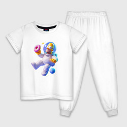 Пижама хлопковая детская Гомер Симпсон в открытом космосе, цвет: белый