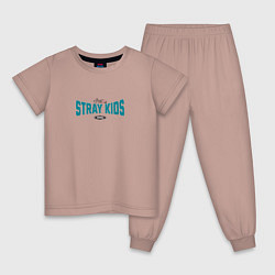 Пижама хлопковая детская Stray Kids legendary, цвет: пыльно-розовый