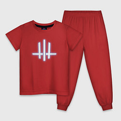 Пижама хлопковая детская Wine and Rope W Neon Logo, цвет: красный