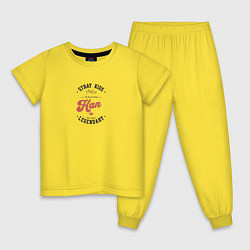 Пижама хлопковая детская Han k-idols, цвет: желтый