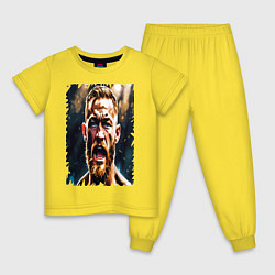 Пижама хлопковая детская Боец Конор Макгрегор UFS, цвет: желтый