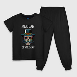 Пижама хлопковая детская Мексиканский джентльмен, цвет: черный