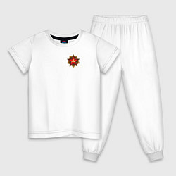 Пижама хлопковая детская Значок серп и молот вектрный, цвет: белый